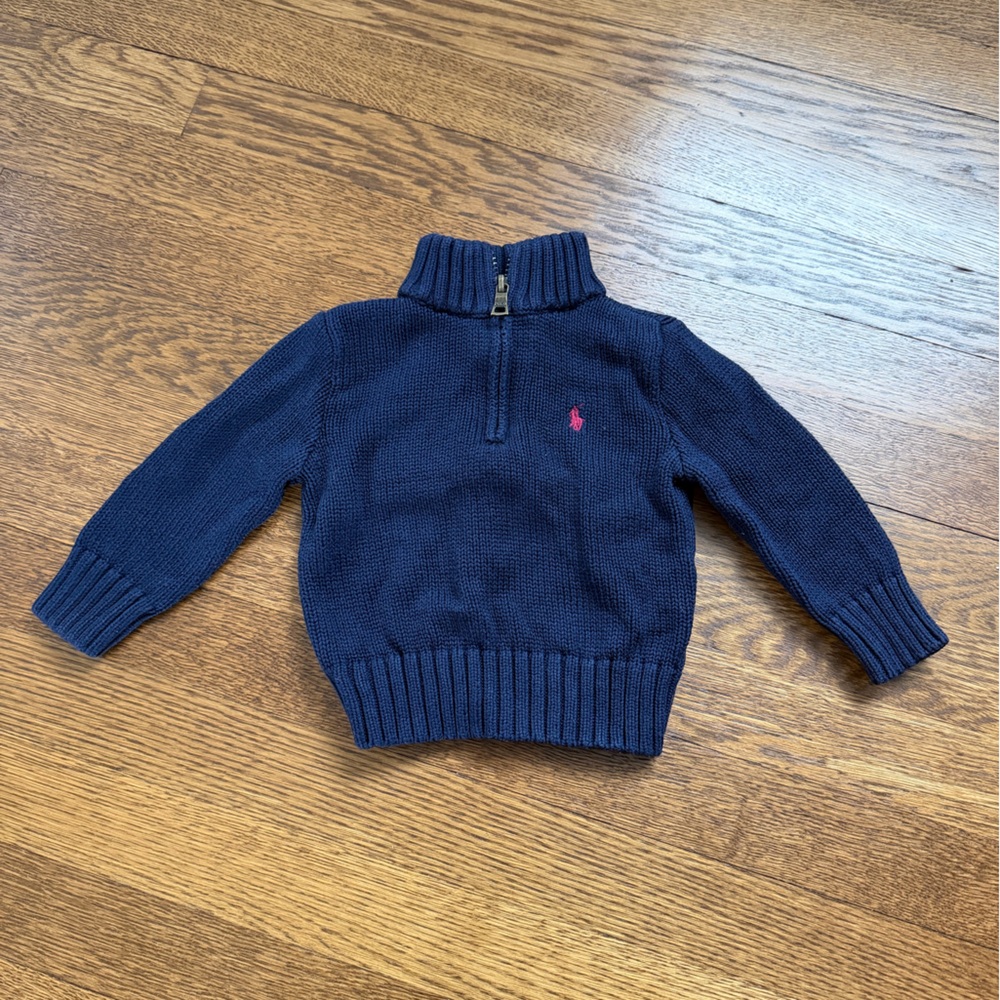 Ralph Lauren Navy Blue Zip-Up Sweater